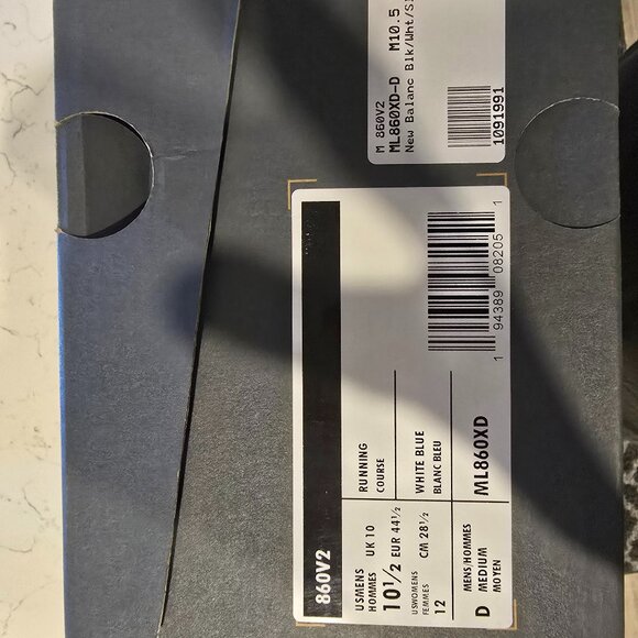 New Balance 860v2 Black White ML860XD-D MENS 10.5 RUNNING TRAINER SNEAKER NEW - Picture 7 of 7